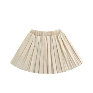 Elegant Cream Pleated Skirt